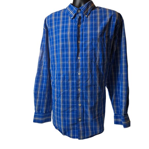 Izod Shirt Mens 2XL Plaid Button Down Long Sleeve Classic Fit Pockets Collar - Picture 8 of 16